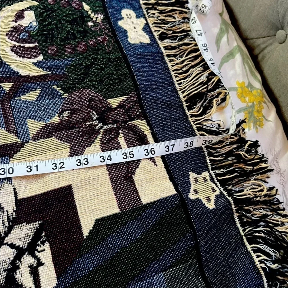 VTG Embroidered Tapestry Teddy Bear Blanket 40
